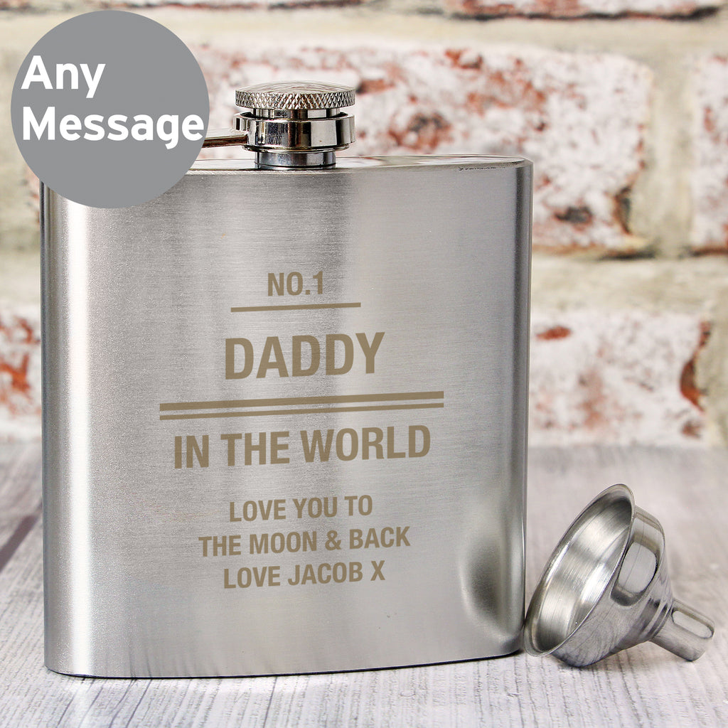 Personalised Message Stainless Steel Hip Flask - Buy Glasses & Barware at GiftMasters.co.uk