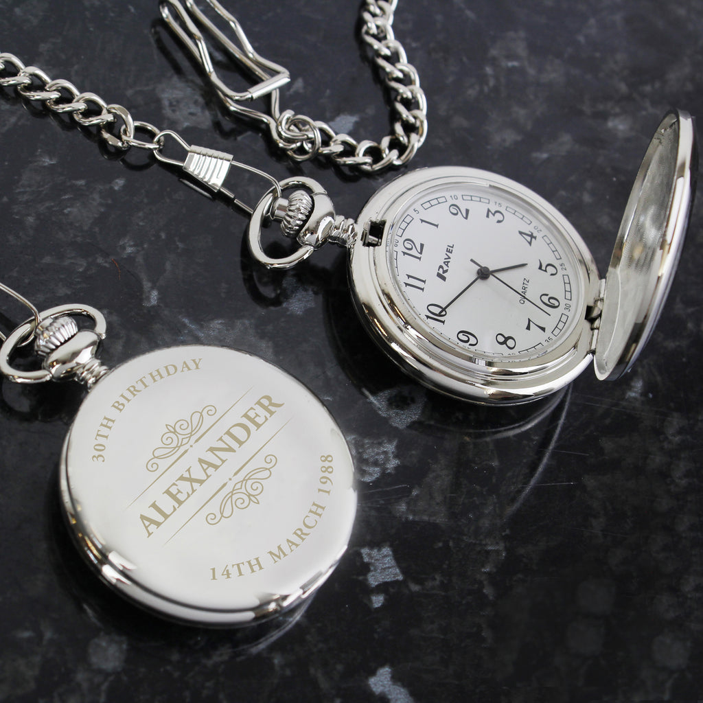 Personalised Classic Pocket Fob Watch - Buy Clocks & Watches at GiftMasters.co.uk