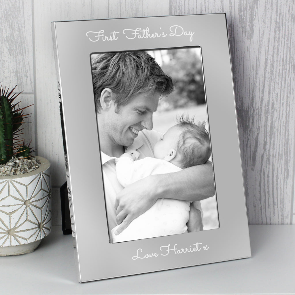 Personalised Free Text Script 7 x 5 Silver Photo Frame - Buy Photo Frames, Albums and Guestbooks at GiftMasters.co.uk