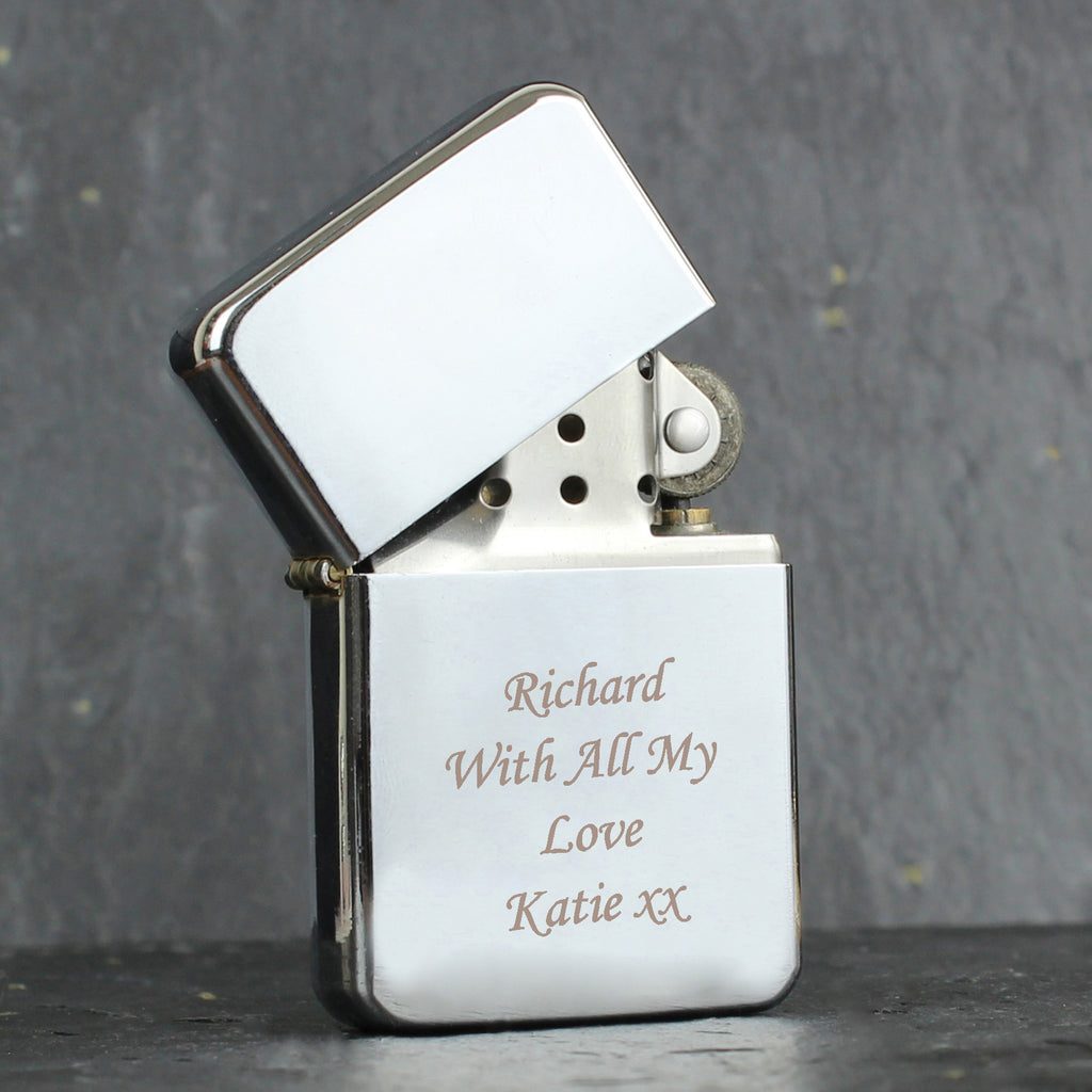 Personalised Engraved Silver Lighter - Buy Keepsakes at GiftMasters.co.uk