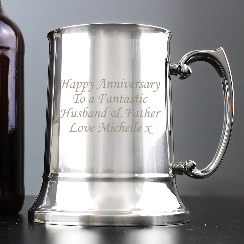 Personalised Stainless Steel Tankard - Buy Glasses & Barware at GiftMasters.co.uk