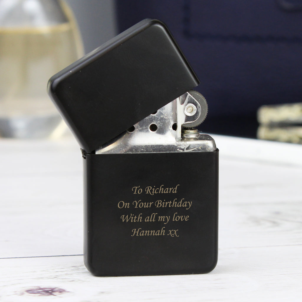 Personalised Engraved Black Lighter - Buy Keepsakes at GiftMasters.co.uk