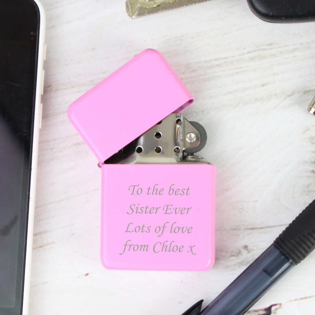 Personalised Pink Lighter - Buy Keepsakes at GiftMasters.co.uk