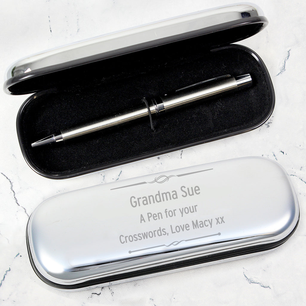 Personalised Scroll Pen and Box Set - Buy Stationery & Pens at GiftMasters.co.uk