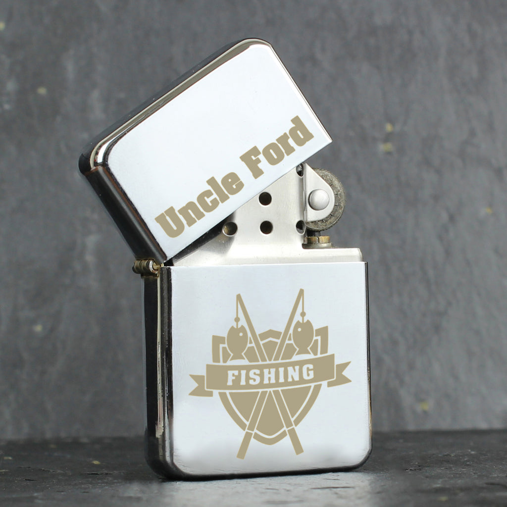 Personalised Fishing Crest Lighter - Buy Keepsakes at GiftMasters.co.uk