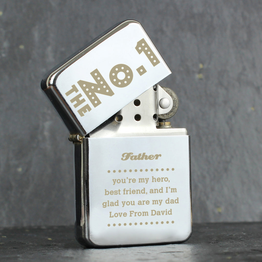 Personalised The No.1 Silver Lighter - Buy Keepsakes at GiftMasters.co.uk