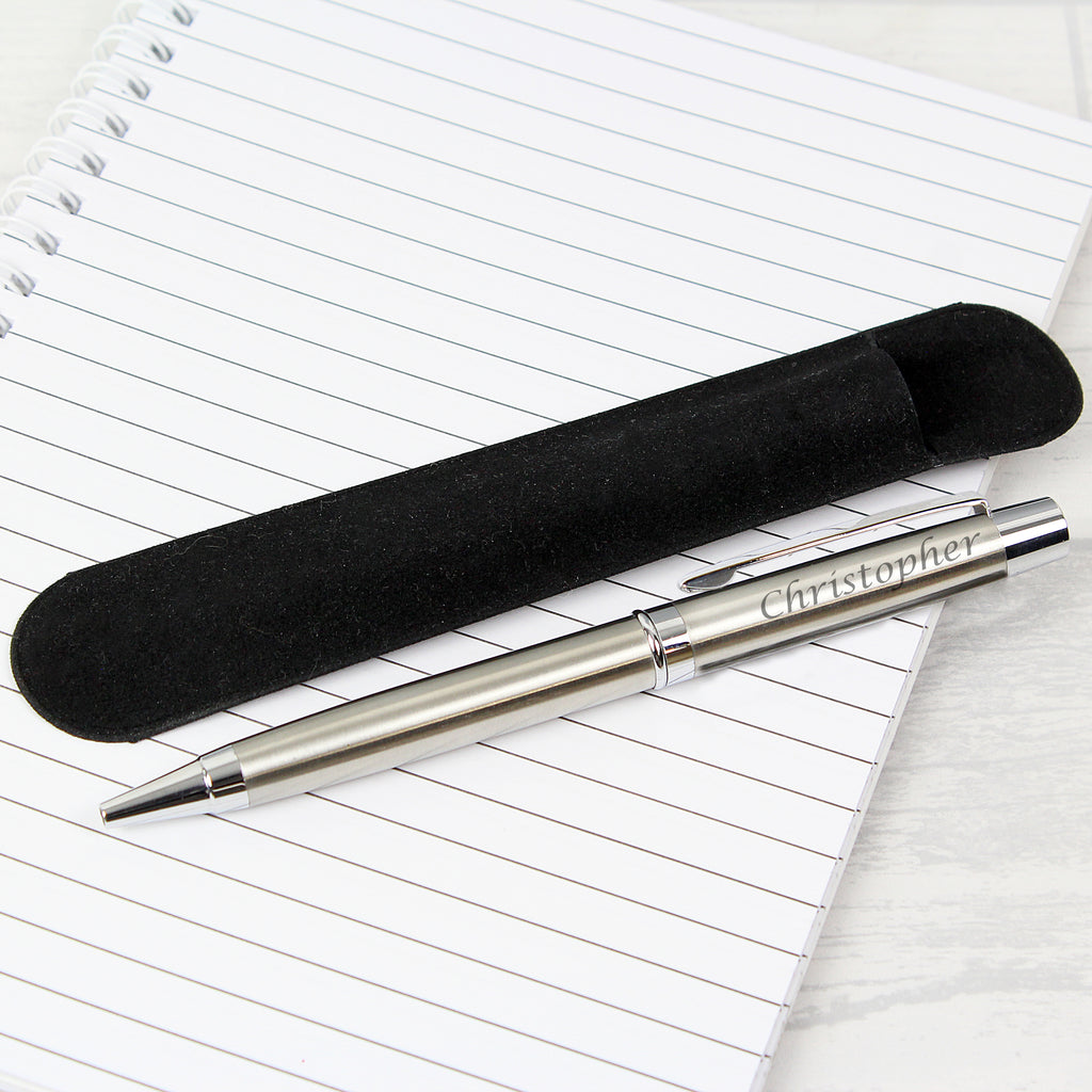 Personalised Scripted Pen and Pouch Set - Buy Stationery & Pens at GiftMasters.co.uk