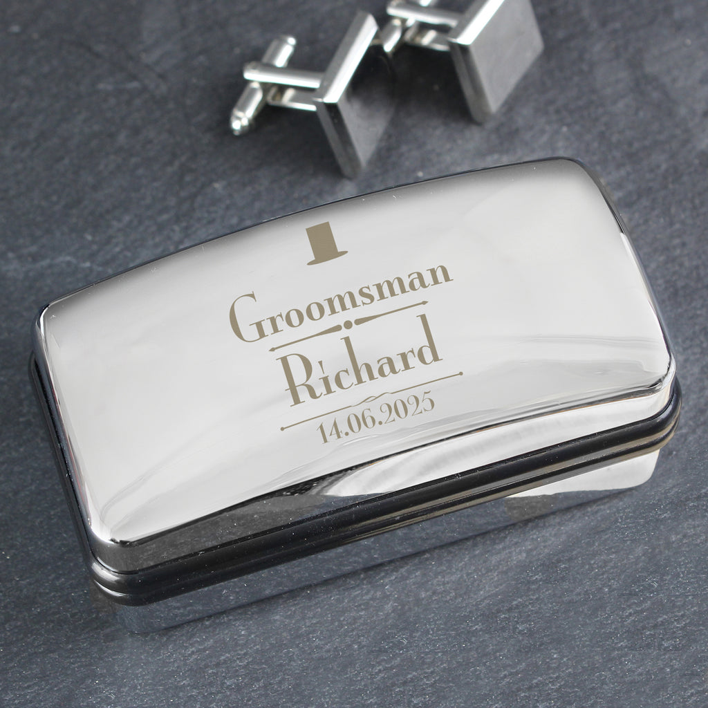 Personalised Groomsman Cufflink Box - Buy Keepsakes at GiftMasters.co.uk
