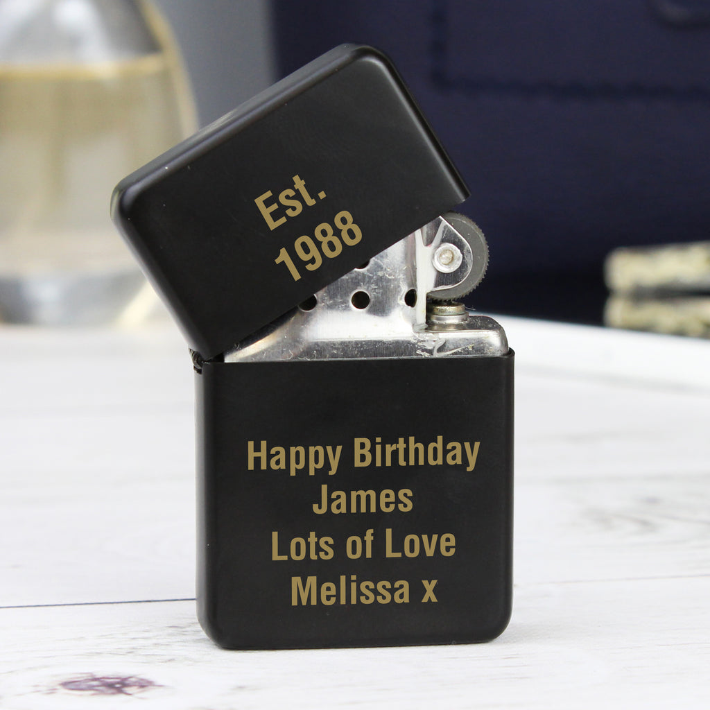 Personalised Black Lighter - Buy Keepsakes at GiftMasters.co.uk