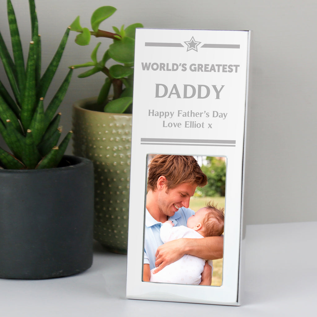 Personalised Gold Award Small Silver 2x3 Photo Frame - Buy Photo Frames, Albums and Guestbooks at GiftMasters.co.uk