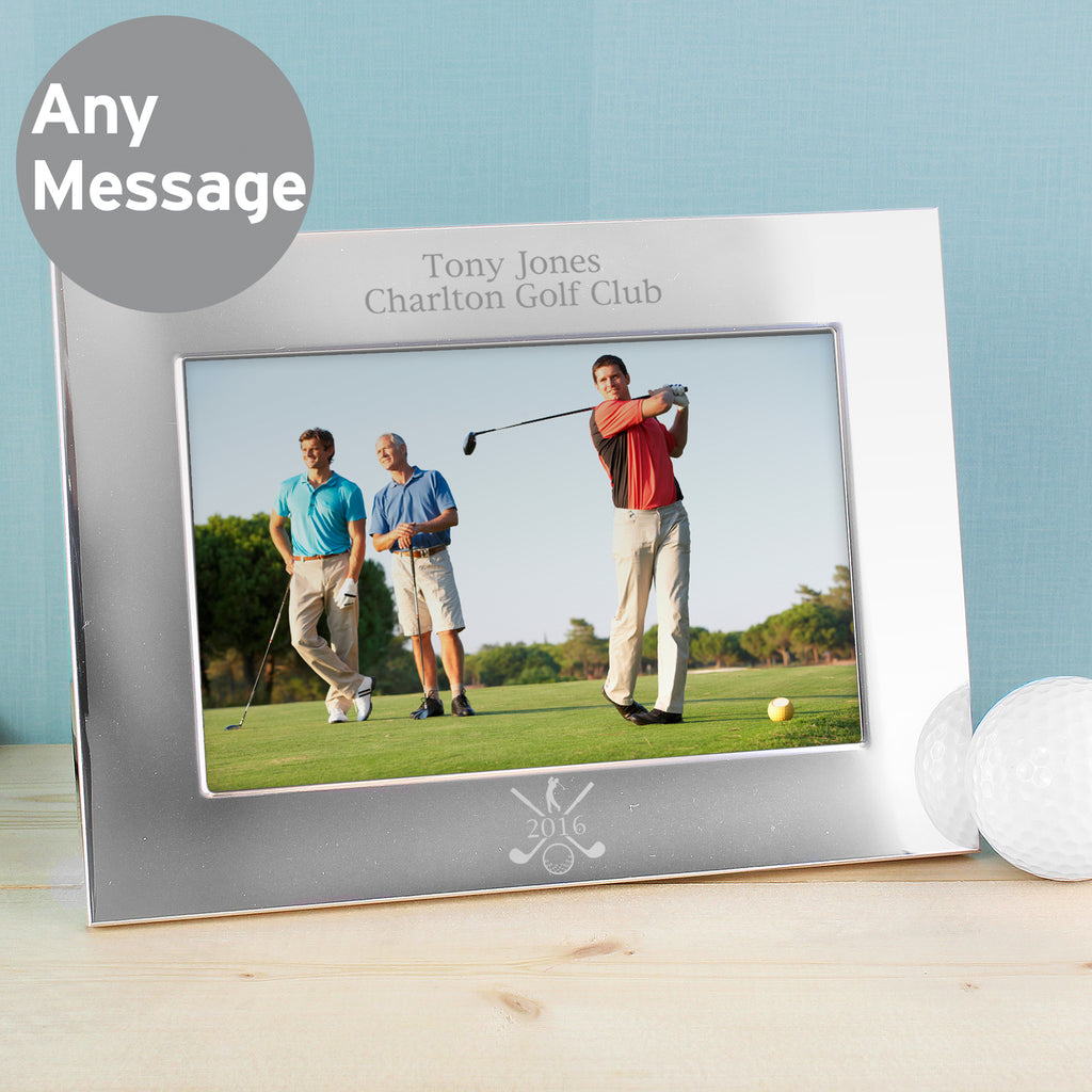 Personalised Golf 6x4 Landscape Silver Photo Frame - Buy Photo Frames, Albums and Guestbooks at GiftMasters.co.uk