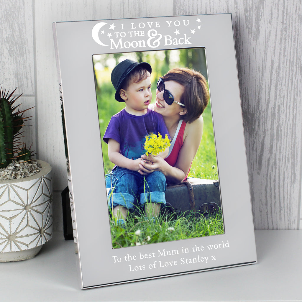 Personalised To the Moon and Back... 6x4 Silver Photo Frame - Buy Photo Frames, Albums and Guestbooks at GiftMasters.co.uk