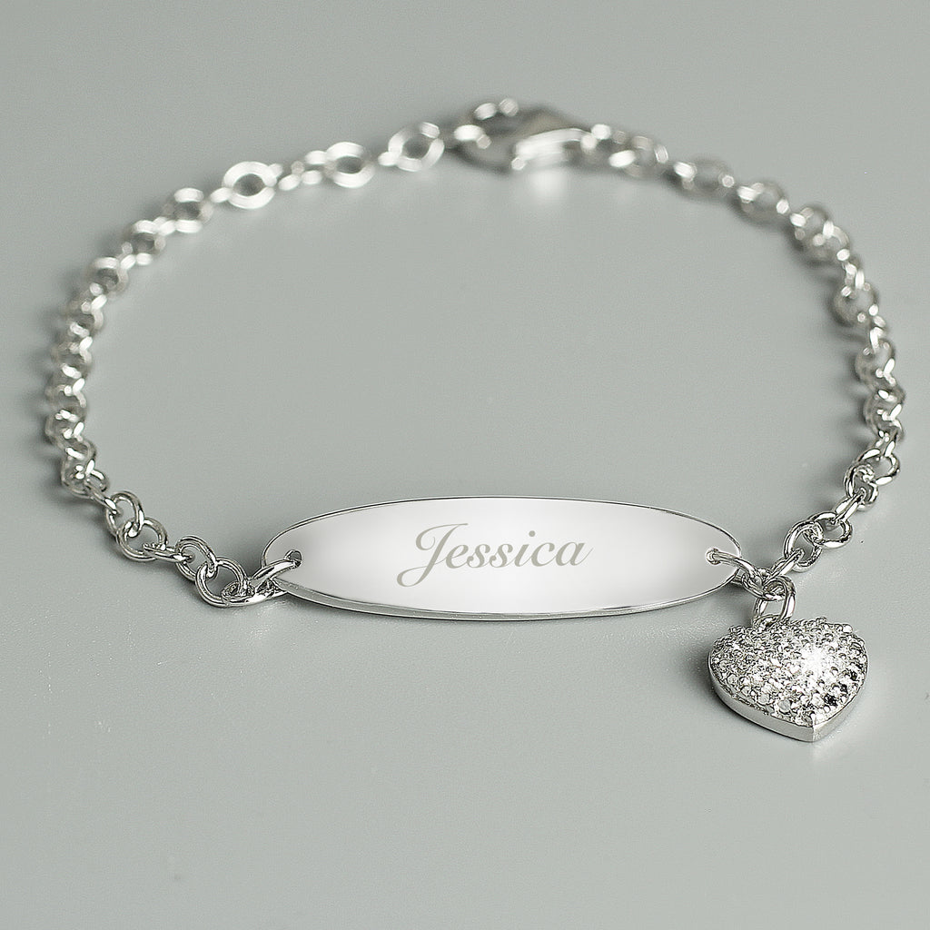 Personalised Children's Sterling Silver and Cubic Zirconia Bracelet - Buy Jewellery at GiftMasters.co.uk