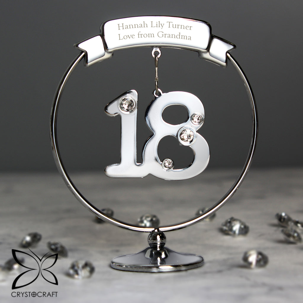 Personalised Crystocraft 18th Celebration Ornament - Buy Crystocraft at GiftMasters.co.uk