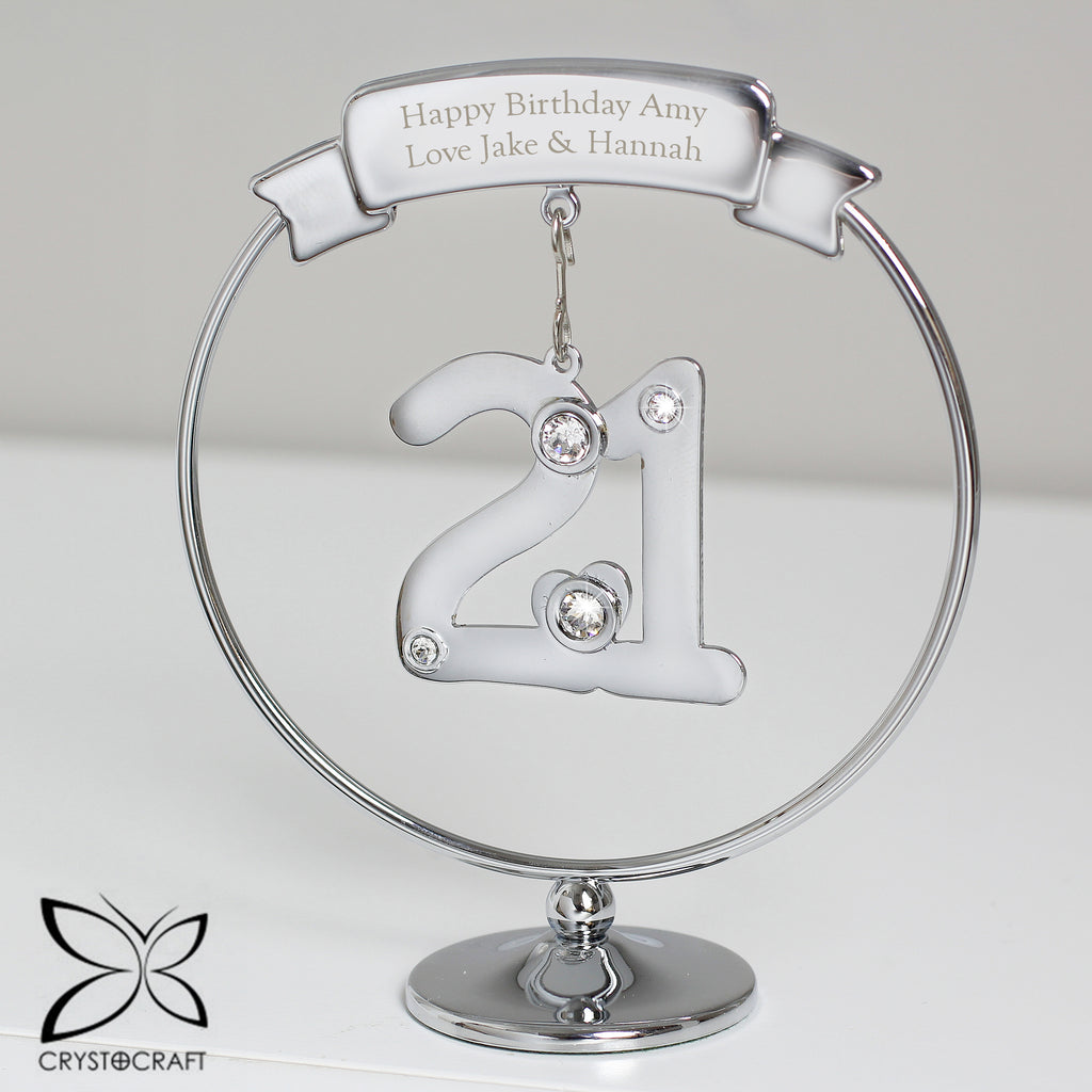 Personalised Crystocraft 21st Celebration Ornament - Buy Crystocraft at GiftMasters.co.uk
