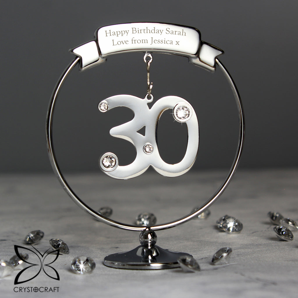 Personalised Crystocraft 30th Celebration Ornament - Buy Crystocraft at GiftMasters.co.uk