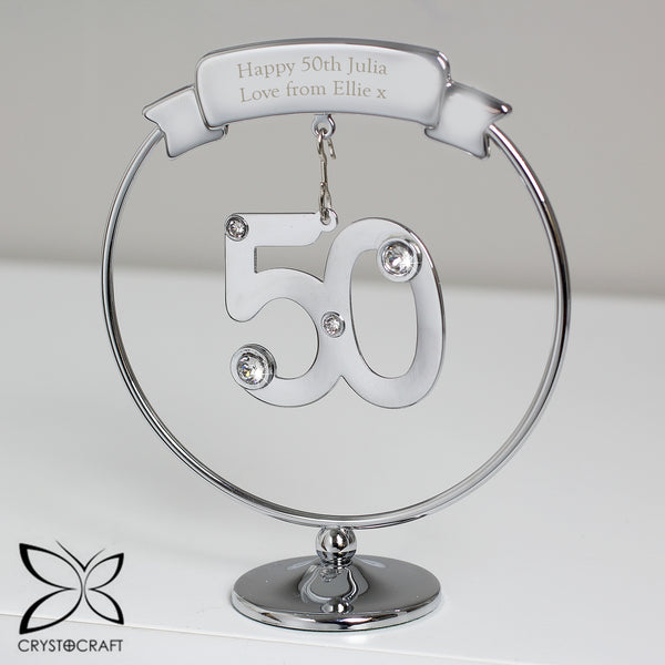 Personalised Crystocraft 50th Celebration Ornament