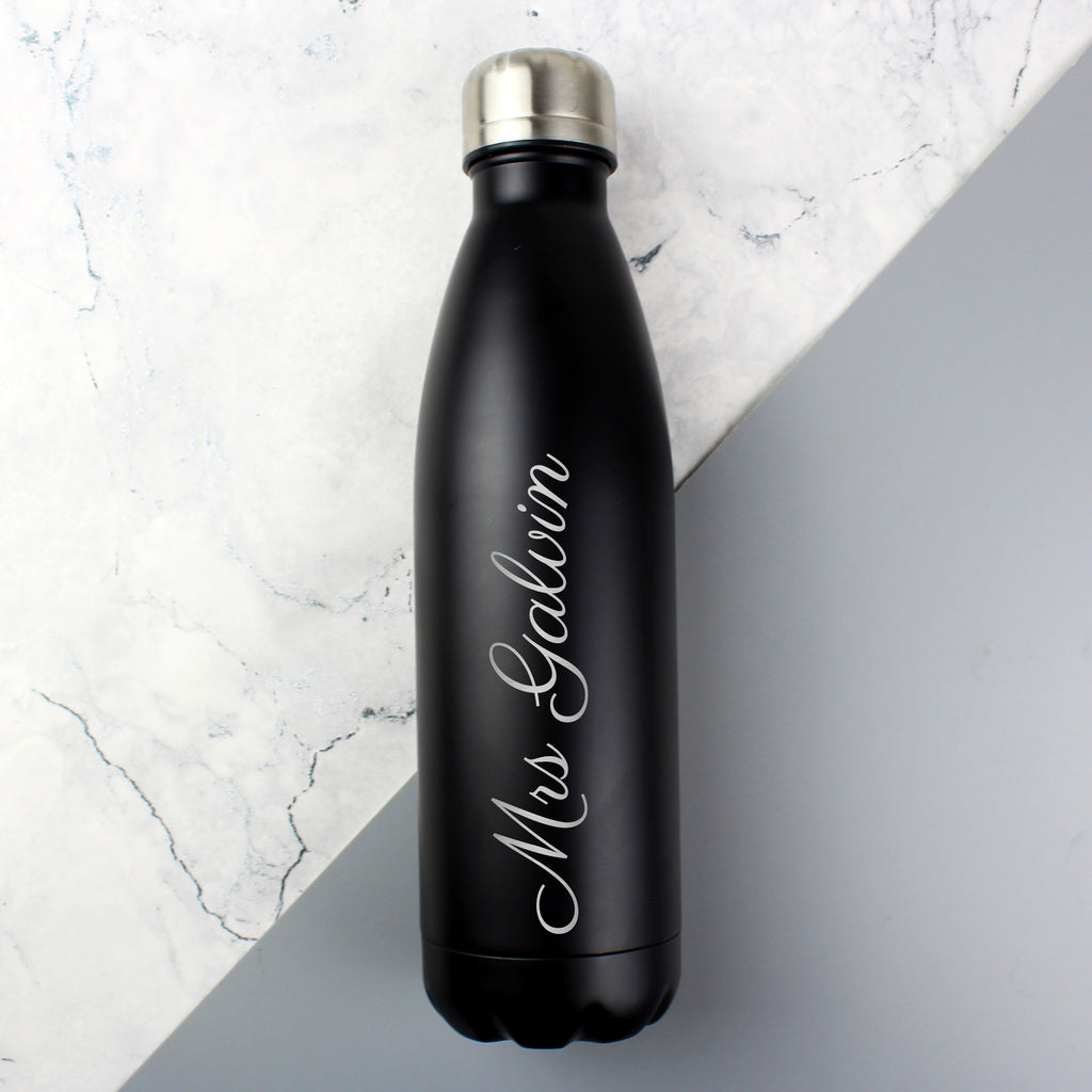 Personalised Black Metal Insulated Drinks Bottle - Buy Drinks Bottles at GiftMasters.co.uk