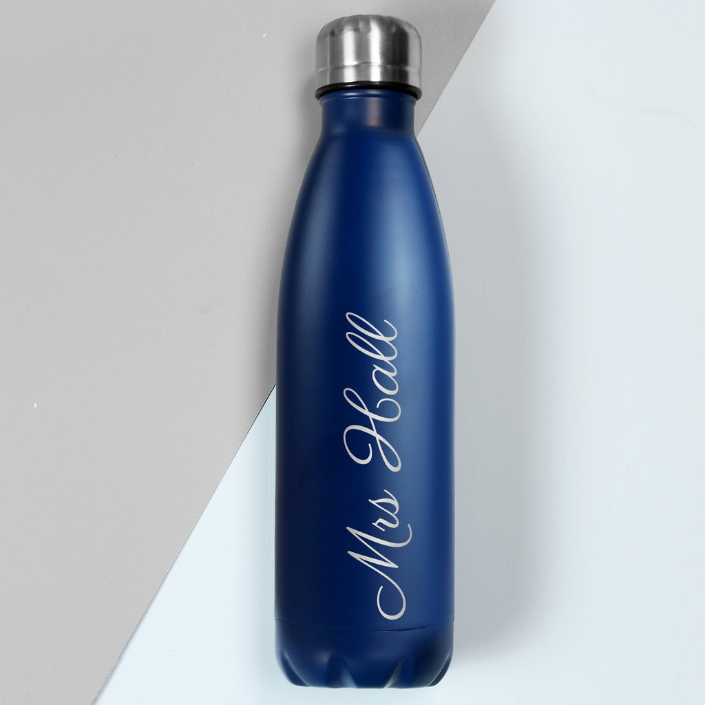 Personalised Blue Metal Insulated Drinks Bottle - Buy Drinks Bottles at GiftMasters.co.uk