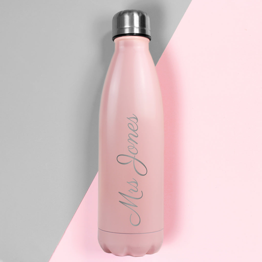 Personalised Pink Metal Insulated Drinks Bottle - Buy Drinks Bottles at GiftMasters.co.uk