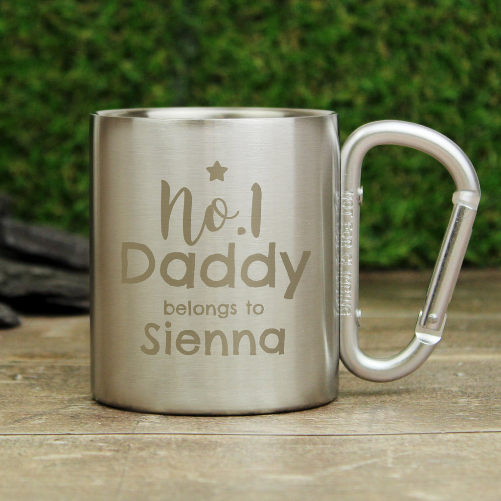 Personalised No.1 Daddy Stainless Steel Mug - Buy Mugs at GiftMasters.co.uk