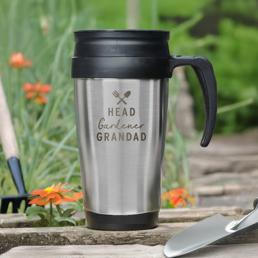 Personalised Head Gardener Travel Mug - Buy Mugs at GiftMasters.co.uk