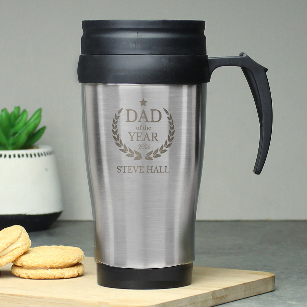 Personalised Dad of The Year Travel Mug - Buy Mugs at GiftMasters.co.uk