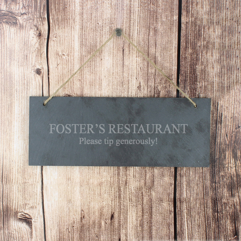 Personalised Engraved Hanging Slate Plaque - Buy Hanging Decorations & Signs at GiftMasters.co.uk