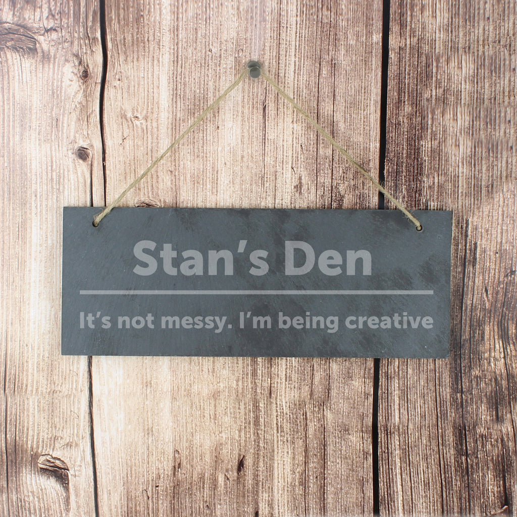 Personalised Bold Design Hanging Slate Plaque - Buy Hanging Decorations & Signs at GiftMasters.co.uk