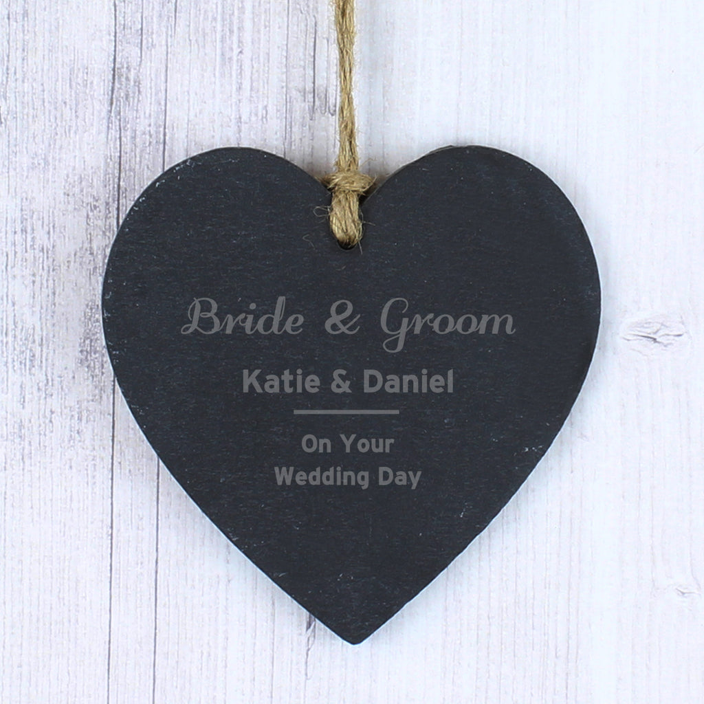 Personalised Classic Slate Heart Decoration - Buy Hanging Decorations & Signs at GiftMasters.co.uk