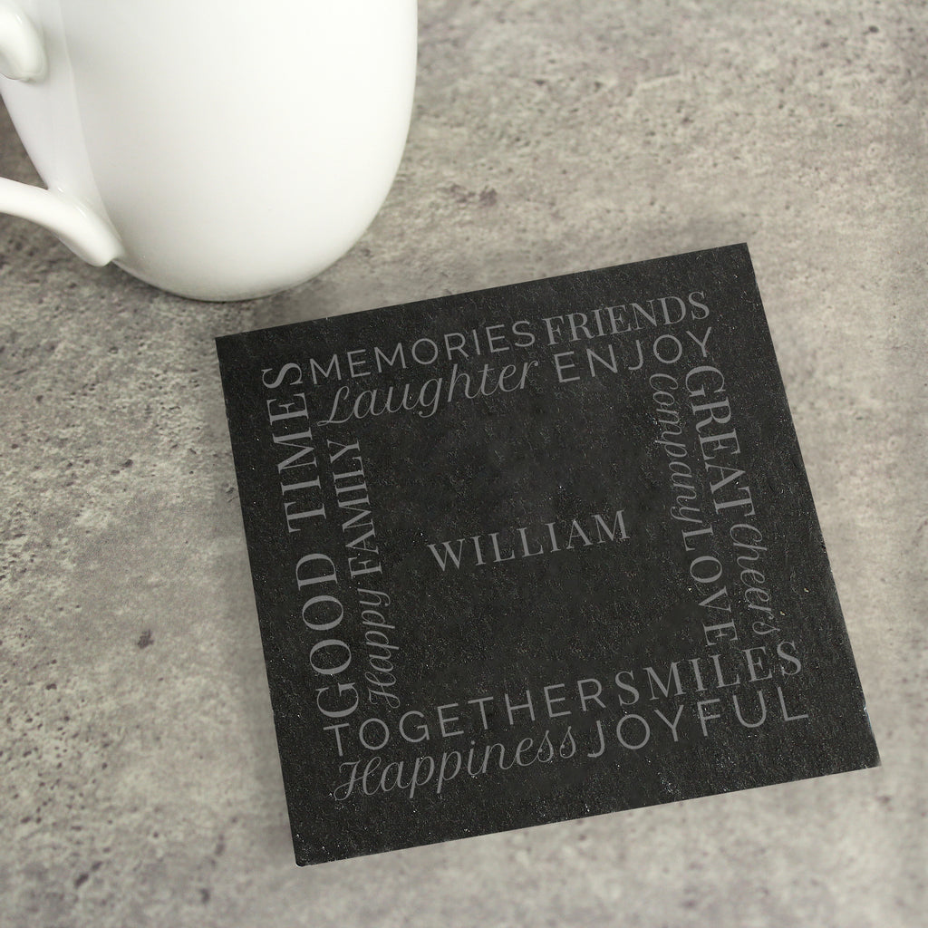 Personalised 'Together' Single Slate Coaster - Buy Slate at GiftMasters.co.uk