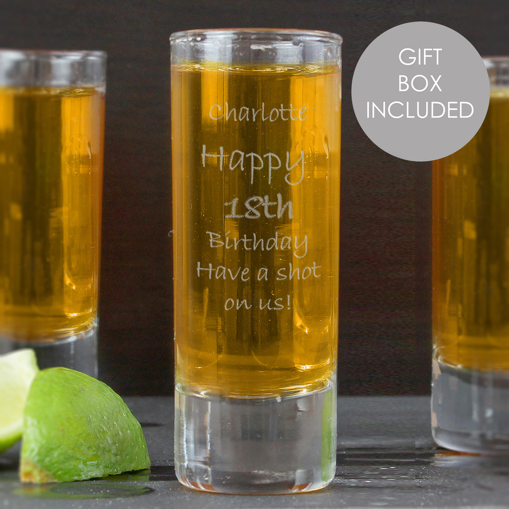 Personalised Engraved Shot Glass - Buy Glasses & Barware at GiftMasters.co.uk