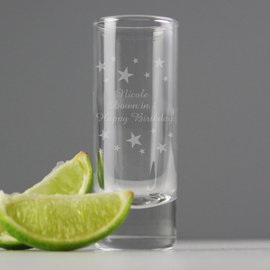 Personalised Starry Shot Glass - Buy Glasses & Barware at GiftMasters.co.uk