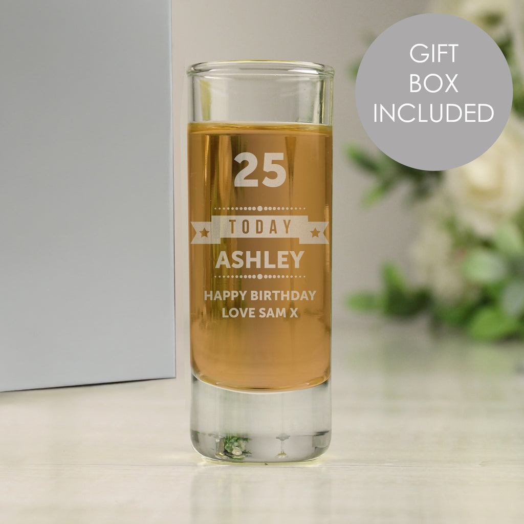 Personalised Birthday Star Shot Glass - Buy Glasses & Barware at GiftMasters.co.uk