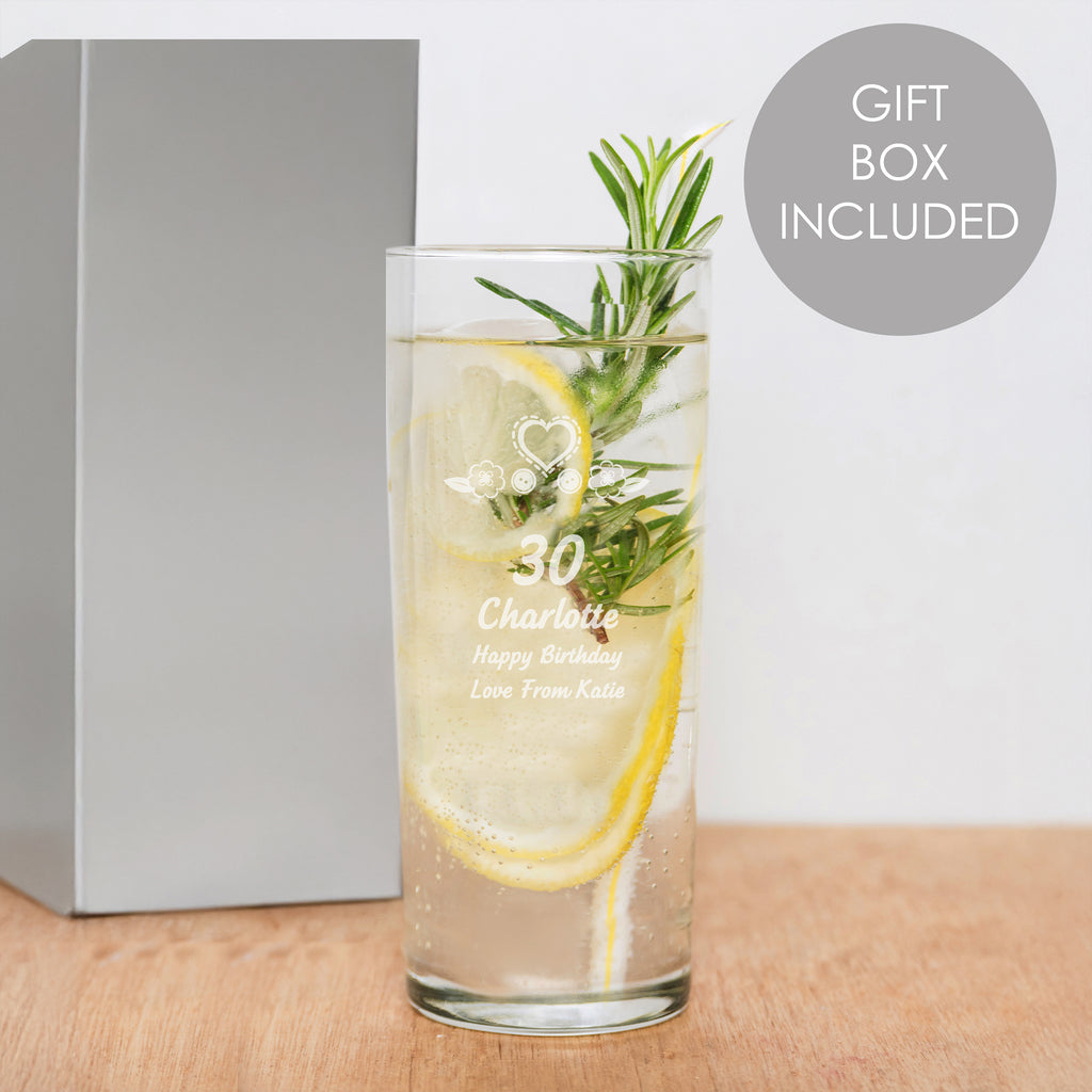 Personalised Birthday Craft Hi Ball Glass - Buy Glasses & Barware at GiftMasters.co.uk