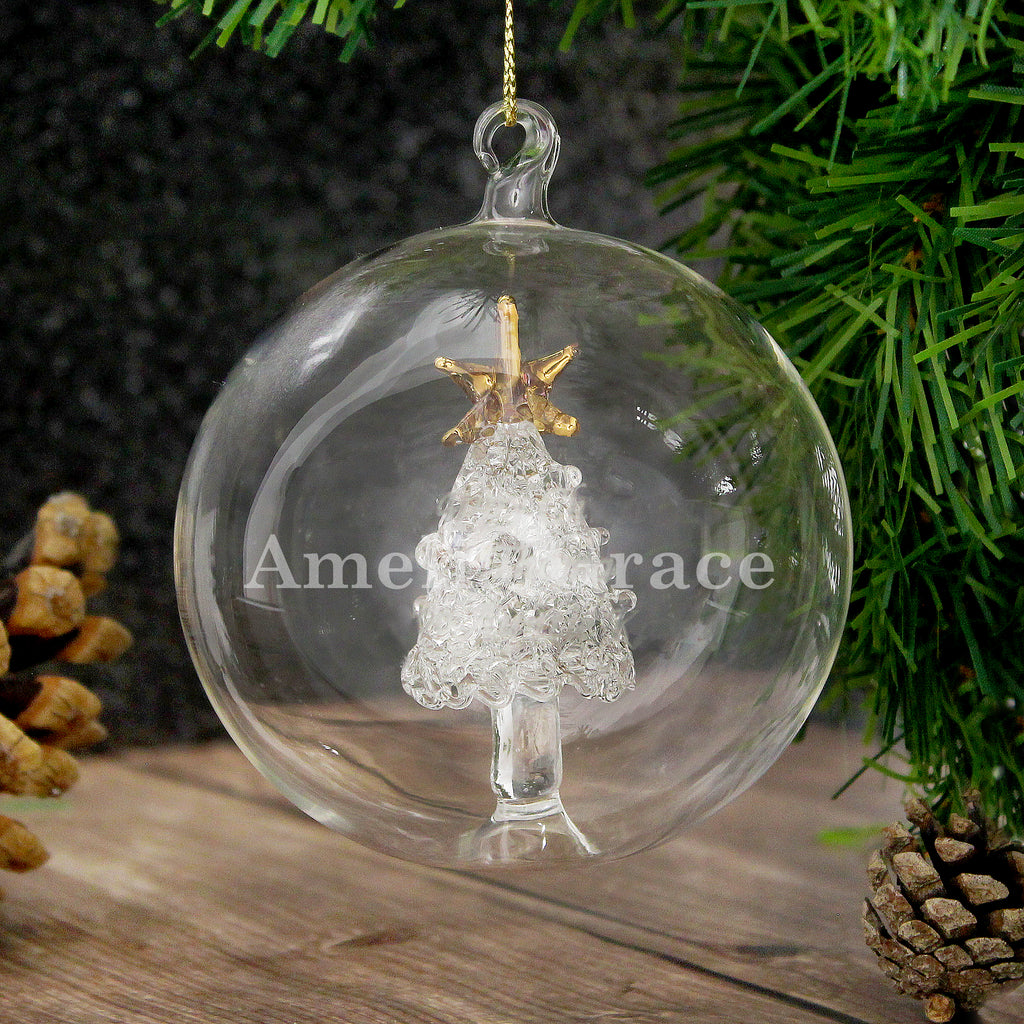 Personalised Name Only Christmas Tree Glass Bauble - Buy Christmas Decorations at GiftMasters.co.uk