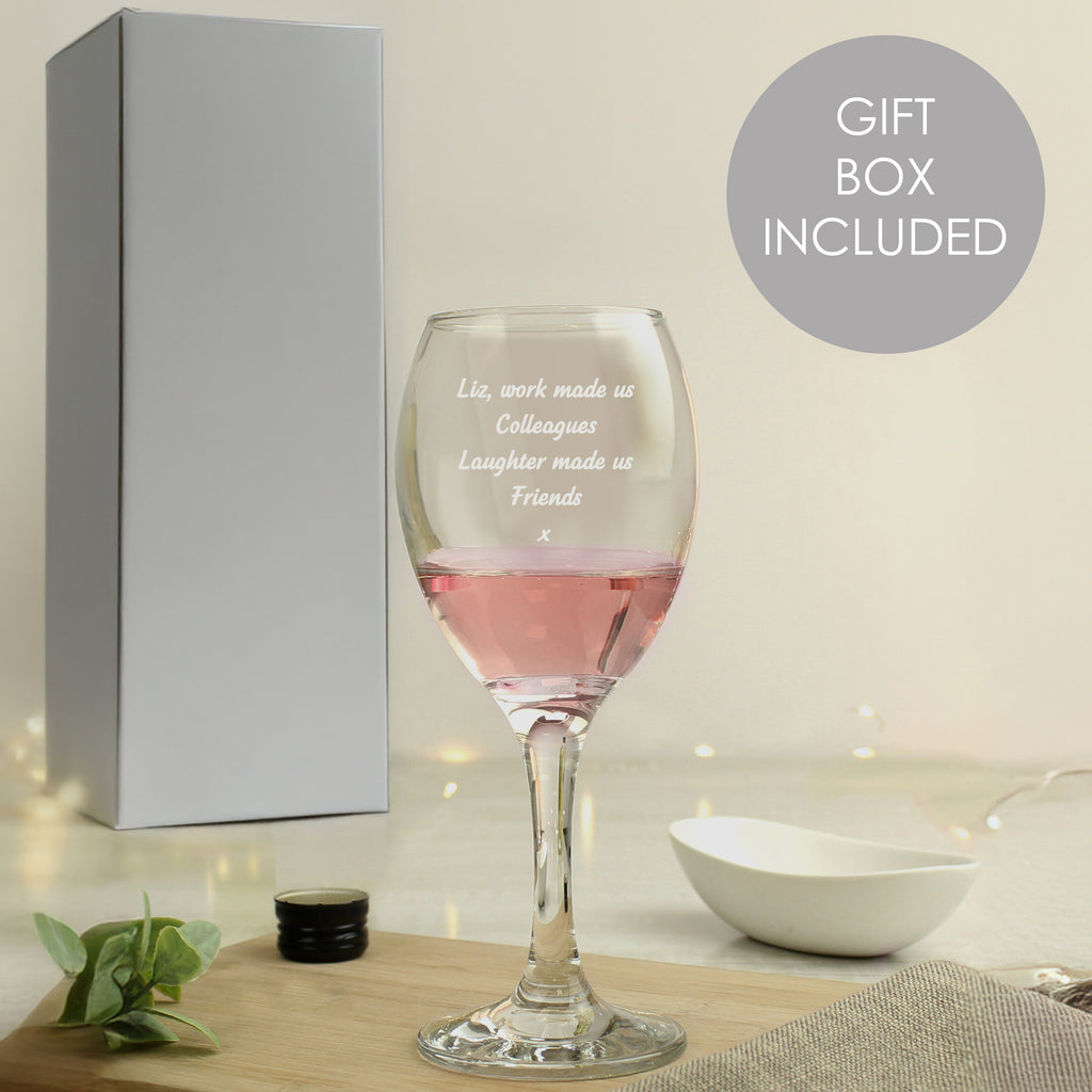 Personalised Any Message Wine Glass - Buy Glasses & Barware at GiftMasters.co.uk