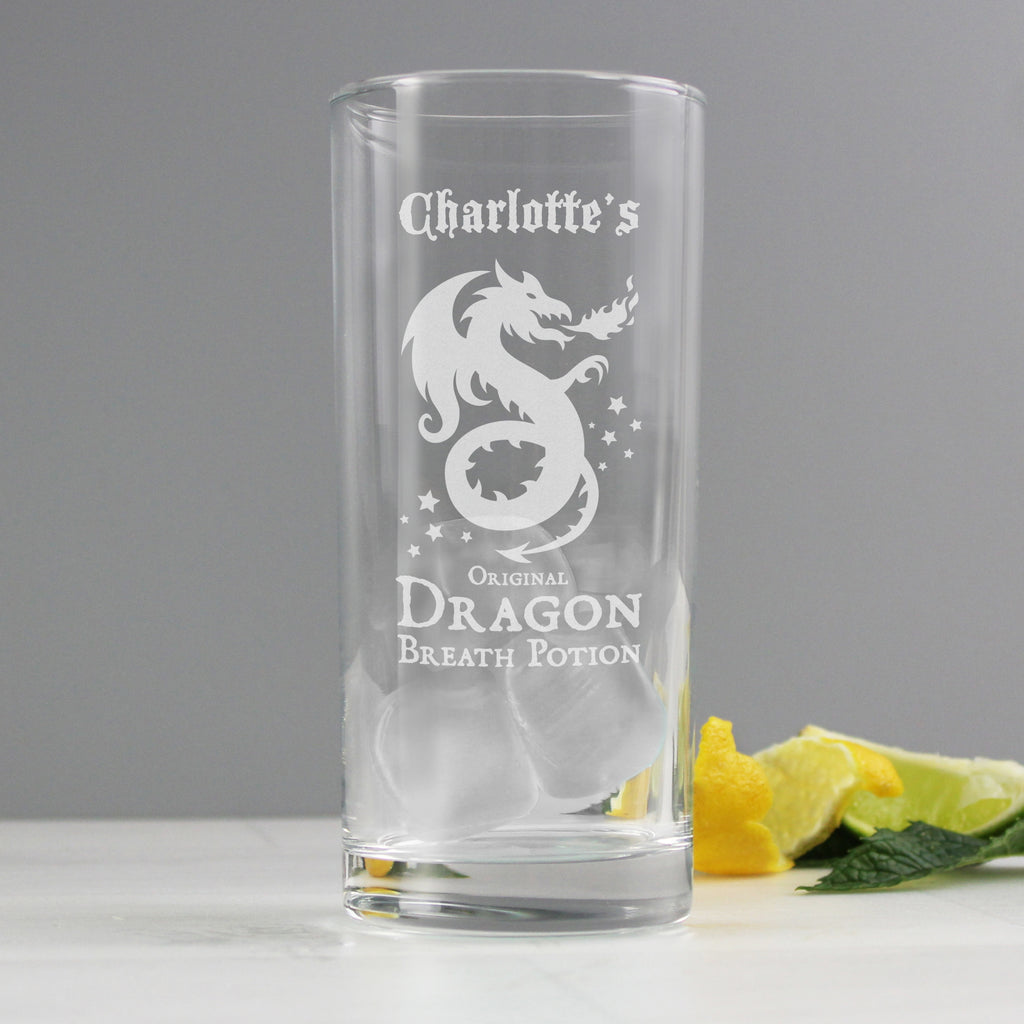 Personalised Dragon Breath Potion Hi Ball Glass - Buy Glasses & Barware at GiftMasters.co.uk