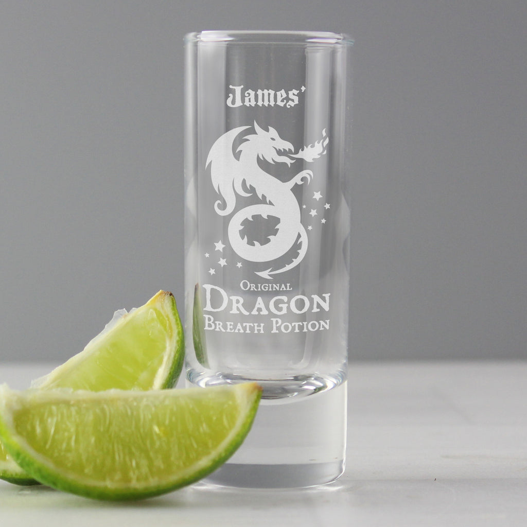 Personalised Dragon Breath Potion Shot Glass - Buy Glasses & Barware at GiftMasters.co.uk