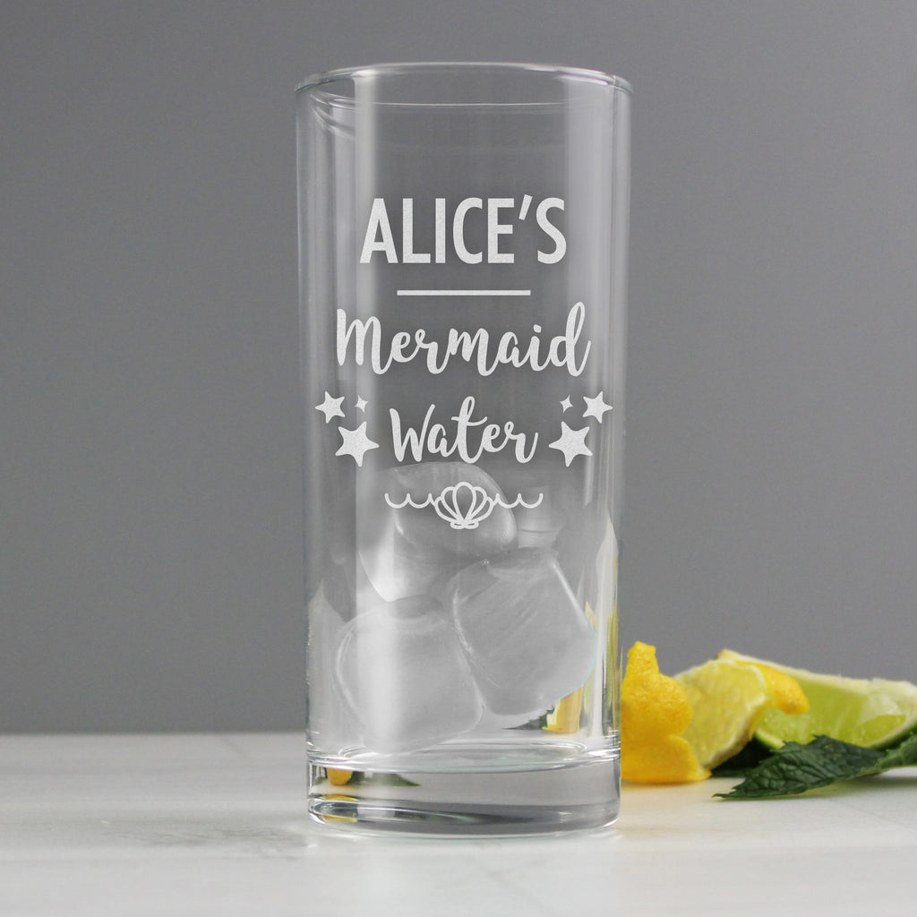 Personalised Mermaid Water Hi Ball Glass - Buy Glasses & Barware at GiftMasters.co.uk