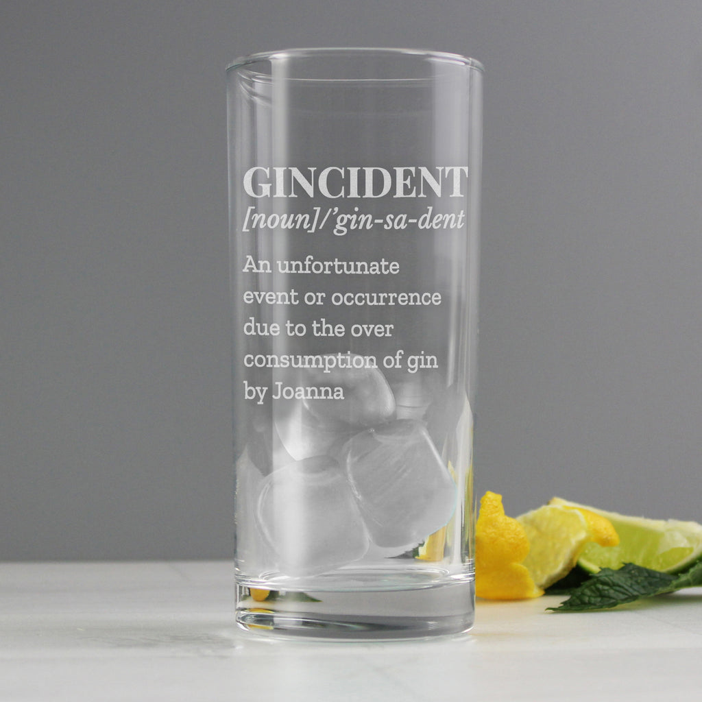Personalised Gincident Hi Ball Glass - Buy Glasses & Barware at GiftMasters.co.uk
