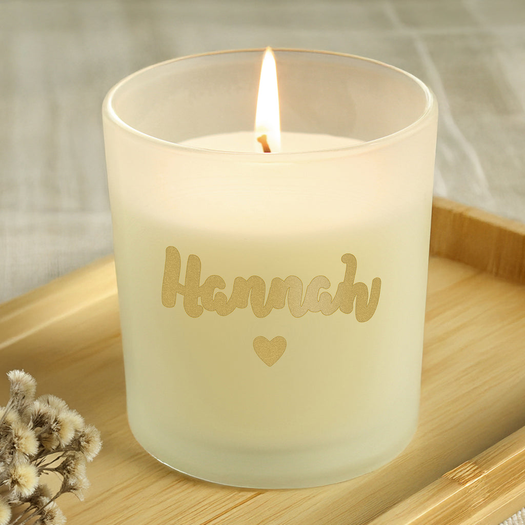 Personalised Gold Name Scented Jar Candle - Buy Candles & Reed Diffusers at GiftMasters.co.uk
