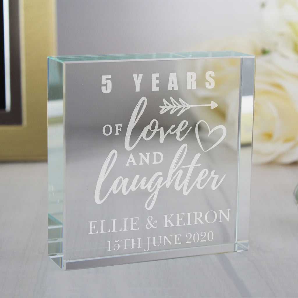 Personalised Anniversary Crystal Token - Buy Ornaments at GiftMasters.co.uk