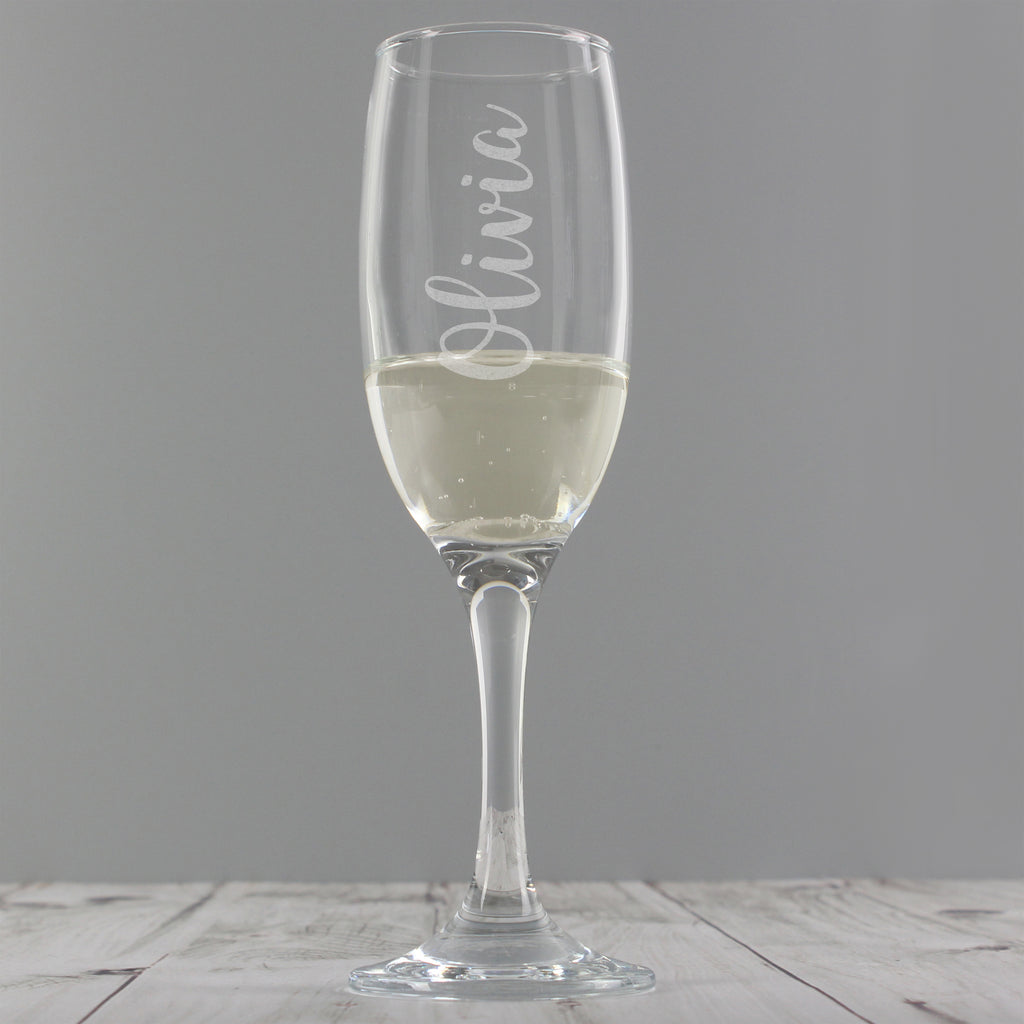 Personalised Name Only Engraved Flute - Buy Glasses & Barware at GiftMasters.co.uk