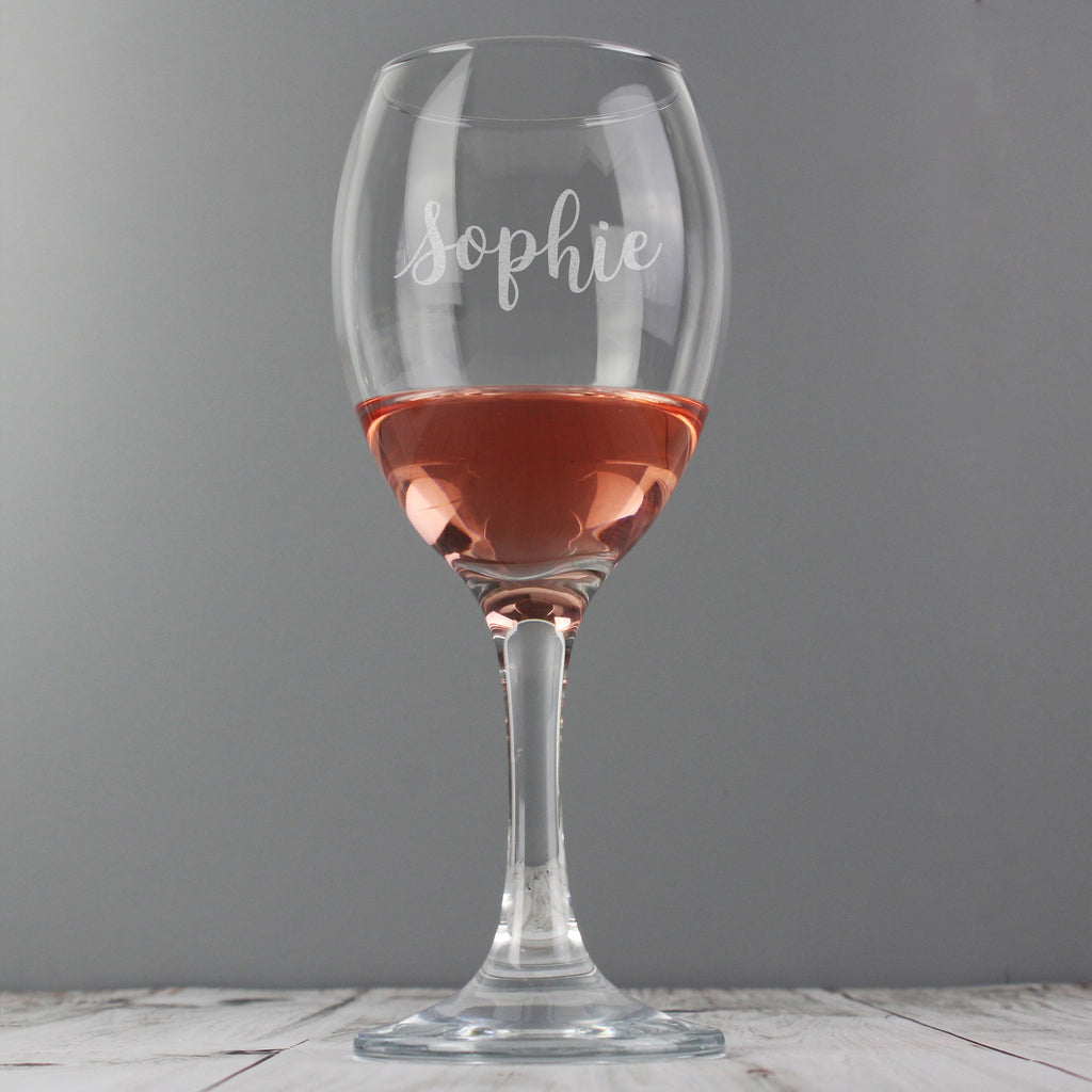 Personalised Name Only Engraved Wine Glass - Buy Glasses & Barware at GiftMasters.co.uk
