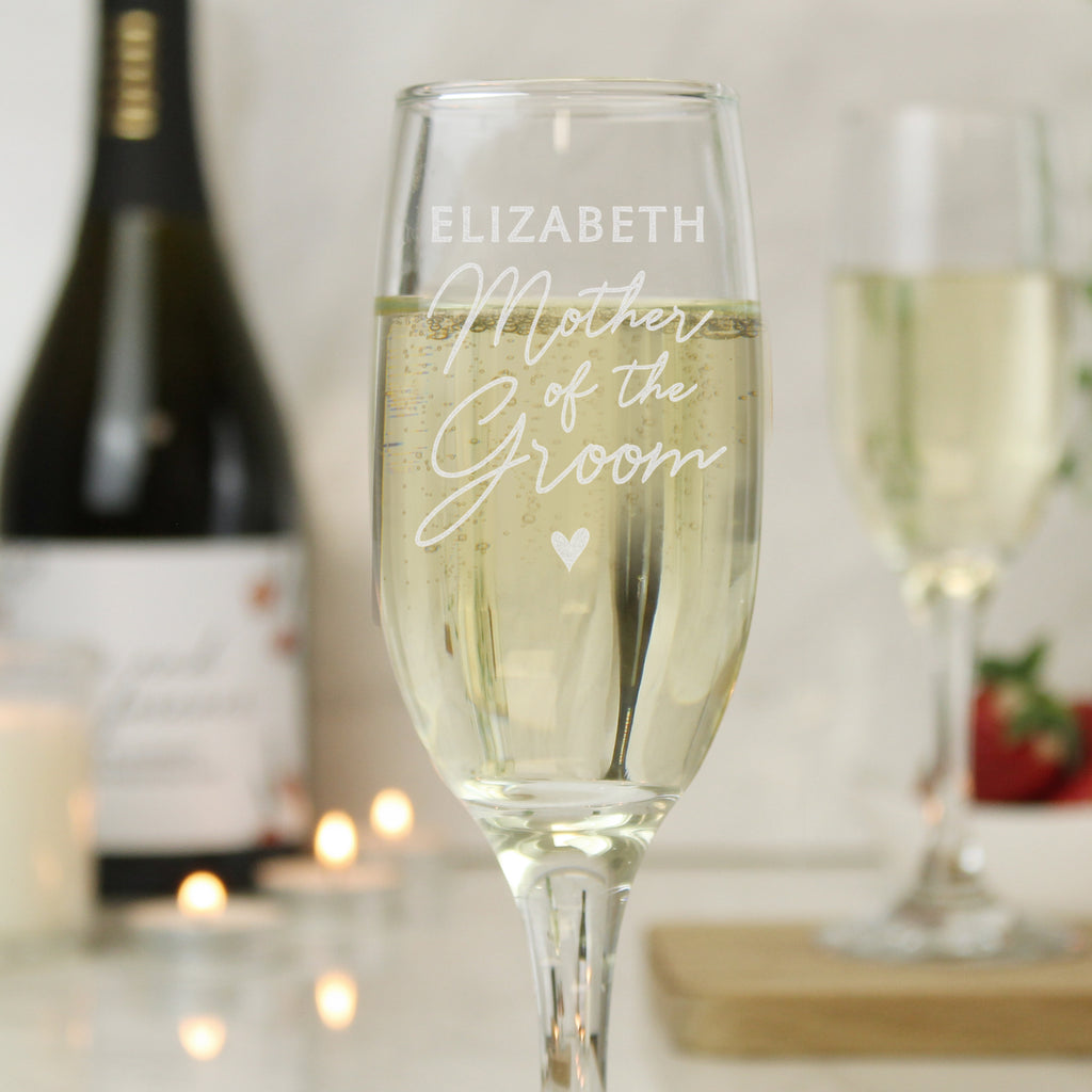 Personalised Mother of the Groom Flute Glass - Buy Glasses & Barware at GiftMasters.co.uk