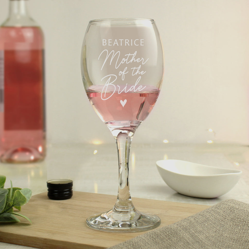 Personalised Mother of the Bride Wine Glass - Buy Glasses & Barware at GiftMasters.co.uk
