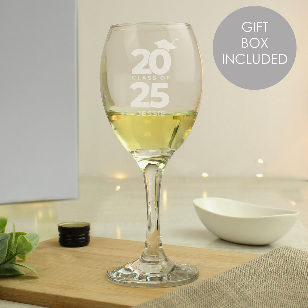 Personalised Class of Graduation Wine Glass - Buy Glasses & Barware at GiftMasters.co.uk