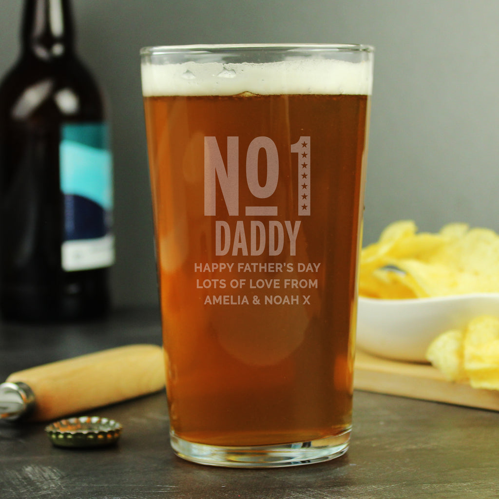 Personalised No. 1 Pint Glass - Buy Glasses & Barware at GiftMasters.co.uk
