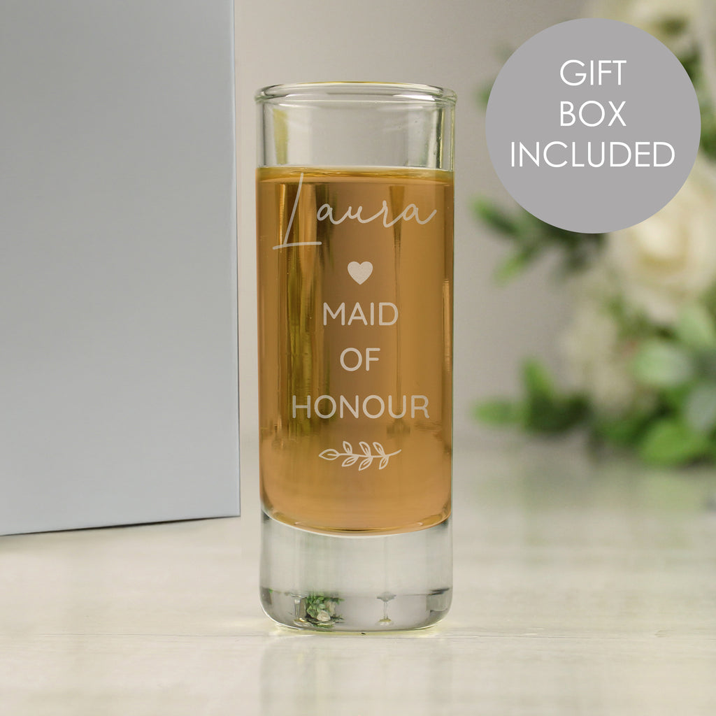 Personalised Free Text Botanical Shot Glass - Buy Glasses & Barware at GiftMasters.co.uk